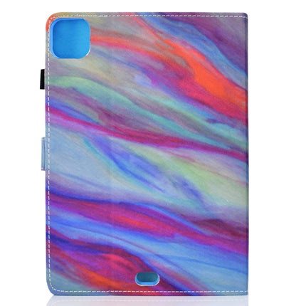 For iPad Pro 11 (2020) Sewing Thread Horizontal Painted Flat Leather Tablet Case with Sleep Function & Pen Cover & Anti Skid Strip & Card Slot & Holder(Colorful Marble)-garmade.com