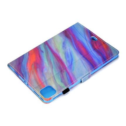 For iPad Pro 11 (2020) Sewing Thread Horizontal Painted Flat Leather Tablet Case with Sleep Function & Pen Cover & Anti Skid Strip & Card Slot & Holder(Colorful Marble)-garmade.com