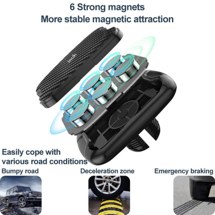 IMAK C5-F2 Dual Chip Air Outlet Magnetic Car Holder(Black)-garmade.com