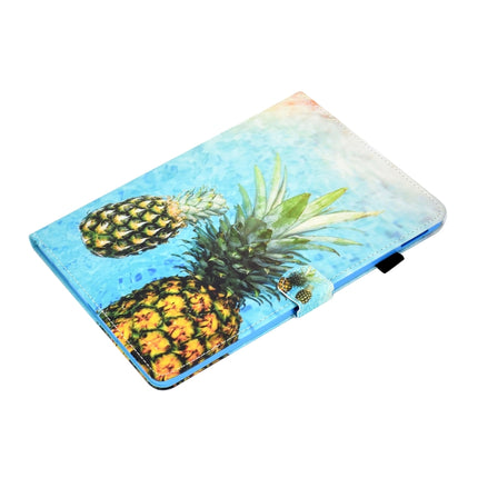For iPad Pro 11 (2020) Sewing Thread Horizontal Painted Flat Leather Tablet Case with Sleep Function & Pen Cover & Anti Skid Strip & Card Slot & Holder(Pineapple)-garmade.com