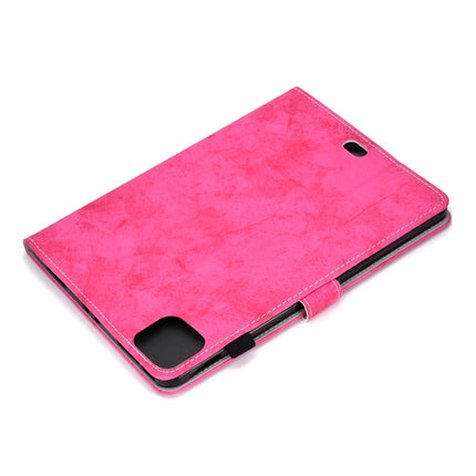 For iPad Pro 11 (2020) Sewing Thread Horizontal Solid Color Flat Leather Tablet Case with Sleep Function & Pen Cover & Anti Skid Strip & Card Slot & Holder(Rose Red)-garmade.com