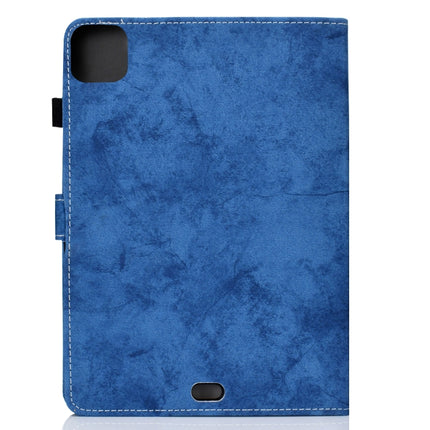 For iPad Pro 11 (2020) Sewing Thread Horizontal Solid Color Flat Leather Tablet Case with Sleep Function & Pen Cover & Anti Skid Strip & Card Slot & Holder(Blue)-garmade.com