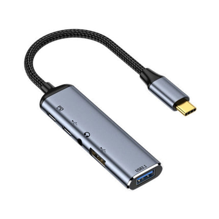 Y003 5 in 1 USB-C/Type-C to USB3.1+USB2.0+Dual USB-C/Type-C+3.5mm Audio Interface Multifunctional Adapter-garmade.com