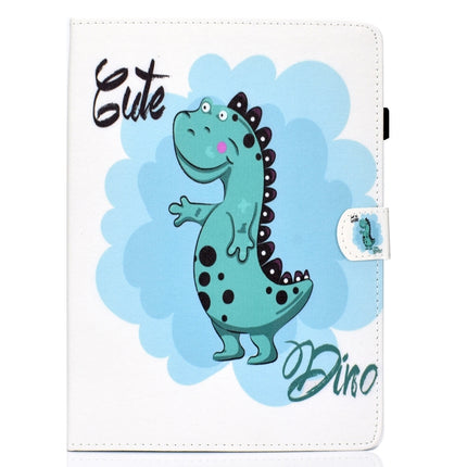 For iPad Pro 11 (2020) Sewing Thread Horizontal Painted Flat Leather Tablet Case with Sleep Function & Pen Cover & Anti Skid Strip & Card Slot & Holder(Dinosaur)-garmade.com