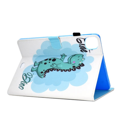 For iPad Pro 11 (2020) Sewing Thread Horizontal Painted Flat Leather Tablet Case with Sleep Function & Pen Cover & Anti Skid Strip & Card Slot & Holder(Dinosaur)-garmade.com