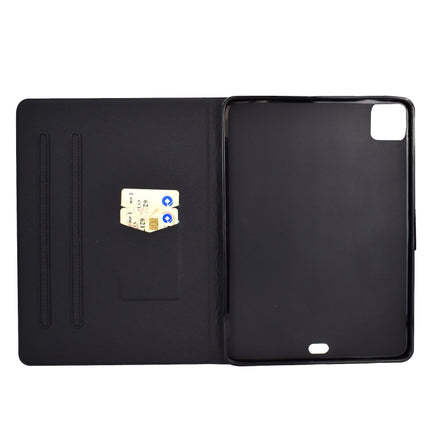 For iPad Pro 11 (2020) Electric Sewing Thread Horizontal Painted TPU Flat Leather Tablet Case with Sleep Function & Pen Cover & Anti Skid Strip & Card Slot & Holder(Pony)-garmade.com