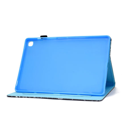 For Galaxy Tab S6 Lite Sewing Thread Horizontal Painted Flat Leather Case with Sleep Function & Pen Cover & Anti Skid Strip & Card Slot & Holder(Hakuba)-garmade.com