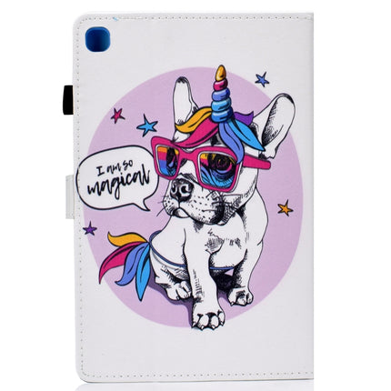 For Galaxy Tab S6 Lite Sewing Thread Horizontal Painted Flat Leather Case with Sleep Function & Pen Cover & Anti Skid Strip & Card Slot & Holder(Unicorn Dog)-garmade.com