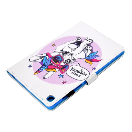 For Galaxy Tab S6 Lite Sewing Thread Horizontal Painted Flat Leather Case with Sleep Function & Pen Cover & Anti Skid Strip & Card Slot & Holder(Unicorn Dog)-garmade.com