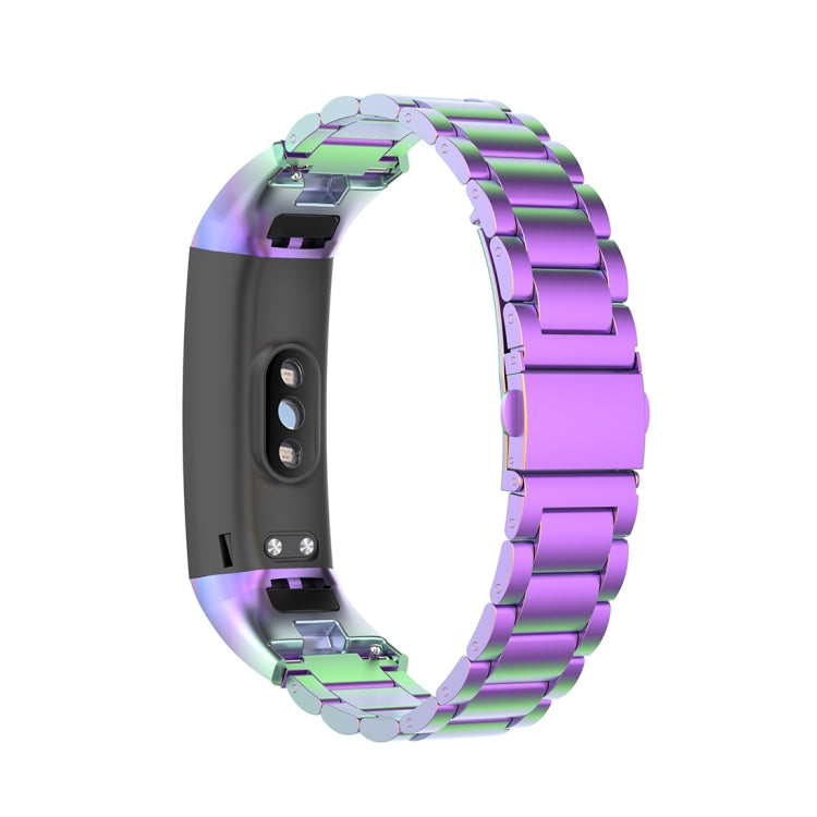 For Huawei Honor Band (CRS-B19) Honor Band (CRS-B19S) Three Beads Steel Wrist Strap Watchband(Colorful)