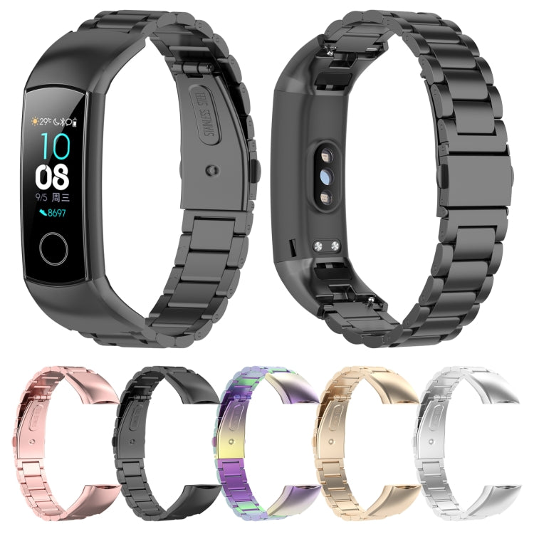 For Huawei Honor Band (CRS-B19) Honor Band (CRS-B19S) Three Beads Steel Wrist Strap Watchband(Colorful)