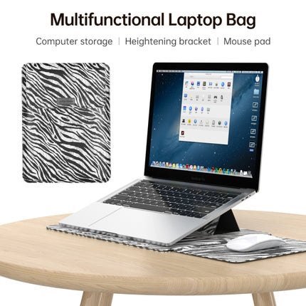 For 13 inch Laptop Zebra Pattern PU Leather Laptop Sleeve Bag-garmade.com