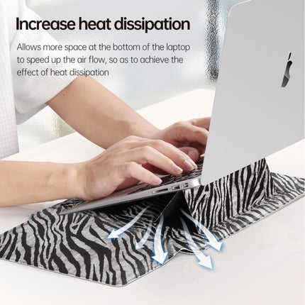 For 14 inch Laptop Zebra Pattern PU Leather Laptop Sleeve Bag-garmade.com