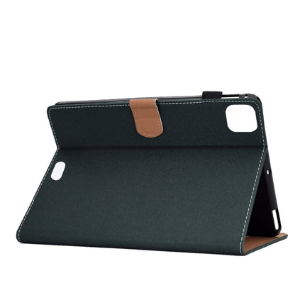For iPad Pro 11 (2020) Sewing Thread Horizontal Solid Color Flat Leather Tablet Case with Sleep Function & Pen Cover & Anti Skid Strip & Card Slot & Holder(Light Star Green)-garmade.com