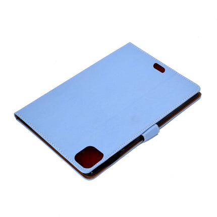For iPad Pro 11 (2020) Sewing Thread Horizontal Solid Color Flat Leather Tablet Case with Sleep Function & Pen Cover & Anti Skid Strip & Card Slot & Holder(Light Star Blue)-garmade.com