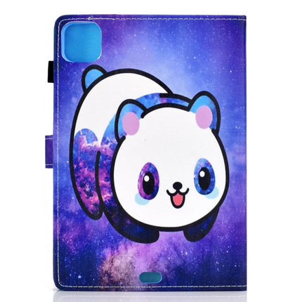 For iPad Pro 11 (2020) Sewing Thread Horizontal Painted Flat Leather Tablet Case with Sleep Function & Pen Cover & Anti Skid Strip & Card Slot & Holder(Starry Panda)-garmade.com