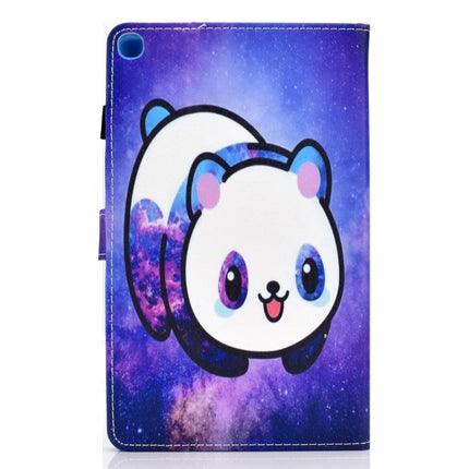 For Galaxy Tab S6 Lite Sewing Thread Horizontal Painted Flat Leather Case with Sleep Function & Pen Cover & Anti Skid Strip & Card Slot & Holder(Starry Panda)-garmade.com