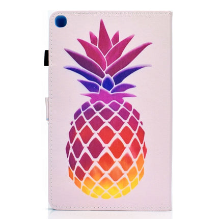 For Galaxy Tab S6 Lite Sewing Thread Horizontal Painted Flat Leather Case with Sleep Function & Pen Cover & Anti Skid Strip & Card Slot & Holder(Pink Pineapple)-garmade.com