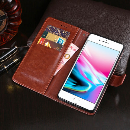idewei For iPhone SE 2020 Crazy Horse Texture Horizontal Flip Leather Case with Holder & Card Slots & Wallet(Black)-garmade.com