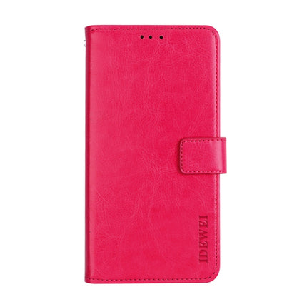 idewei For iPhone SE 2020 Crazy Horse Texture Horizontal Flip Leather Case with Holder & Card Slots & Wallet(Rose Red)-garmade.com