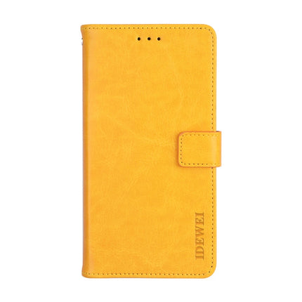 idewei For iPhone SE 2020 Crazy Horse Texture Horizontal Flip Leather Case with Holder & Card Slots & Wallet(Yellow)-garmade.com