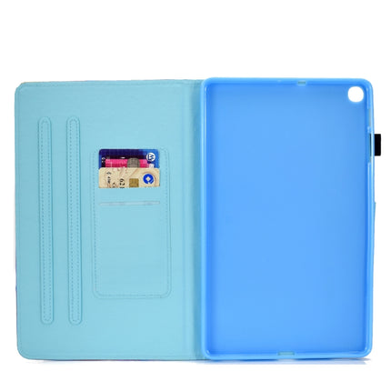 For Galaxy Tab S6 Lite Sewing Thread Horizontal Painted Flat Leather Case with Pen Cover & Anti Skid Strip & Card Slot & Holder(Colorful Butterfly)-garmade.com