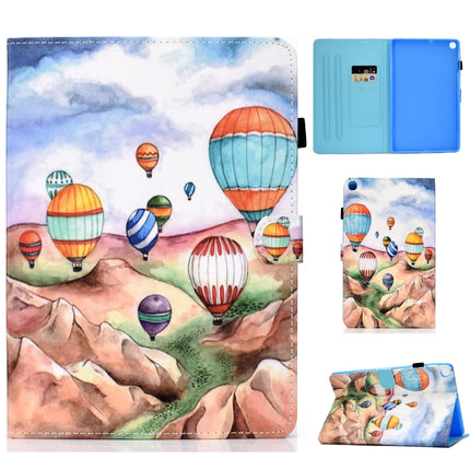 For Galaxy Tab S6 Lite Sewing Thread Horizontal Painted Flat Leather Case with Pen Cover & Anti Skid Strip & Card Slot & Holder(Balloon)-garmade.com