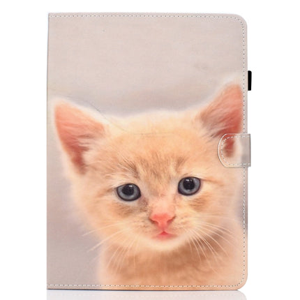 For Galaxy Tab S6 Lite Sewing Thread Horizontal Painted Flat Leather Case with Pen Cover & Anti Skid Strip & Card Slot & Holder(Cute Cat)-garmade.com