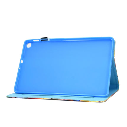 For Galaxy Tab S6 Lite Sewing Thread Horizontal Painted Flat Leather Case with Pen Cover & Anti Skid Strip & Card Slot & Holder(Tree In Water)-garmade.com