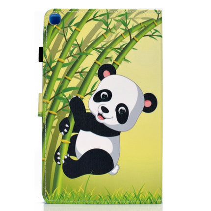 For Galaxy Tab S6 Lite Sewing Thread Horizontal Painted Flat Leather Case with Pen Cover & Anti Skid Strip & Card Slot & Holder(Panda)-garmade.com