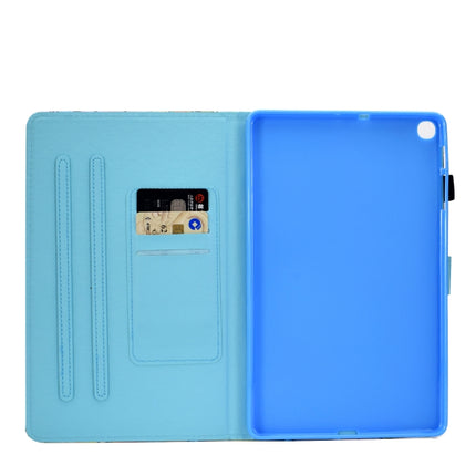 For Galaxy Tab S6 Lite Sewing Thread Horizontal Painted Flat Leather Case with Pen Cover & Anti Skid Strip & Card Slot & Holder(Panda)-garmade.com