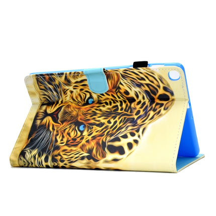 For Galaxy Tab S6 Lite Sewing Thread Horizontal Painted Flat Leather Case with Pen Cover & Anti Skid Strip & Card Slot & Holder(Lion)-garmade.com