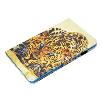 For Galaxy Tab S6 Lite Sewing Thread Horizontal Painted Flat Leather Case with Pen Cover & Anti Skid Strip & Card Slot & Holder(Lion)-garmade.com