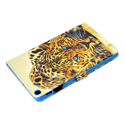 For Galaxy Tab S6 Lite Sewing Thread Horizontal Painted Flat Leather Case with Pen Cover & Anti Skid Strip & Card Slot & Holder(Lion)-garmade.com