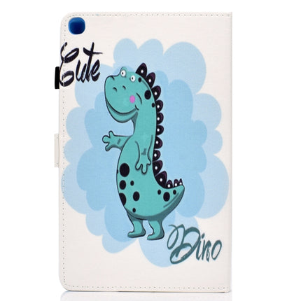 For Galaxy Tab S6 Lite Sewing Thread Horizontal Painted Flat Leather Case with Pen Cover & Anti Skid Strip & Card Slot & Holder(Dinosaur)-garmade.com