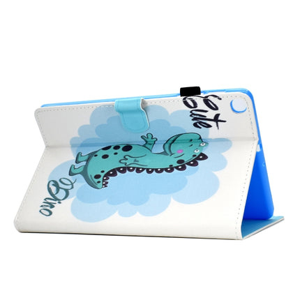 For Galaxy Tab S6 Lite Sewing Thread Horizontal Painted Flat Leather Case with Pen Cover & Anti Skid Strip & Card Slot & Holder(Dinosaur)-garmade.com