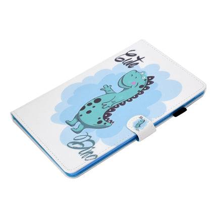 For Galaxy Tab S6 Lite Sewing Thread Horizontal Painted Flat Leather Case with Pen Cover & Anti Skid Strip & Card Slot & Holder(Dinosaur)-garmade.com