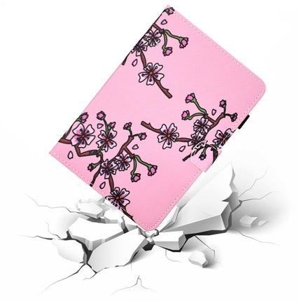For Galaxy Tab S6 Lite Sewing Thread Horizontal Painted Flat Leather Case with Pen Cover & Anti Skid Strip & Card Slot & Holder(Plum Blossom)-garmade.com
