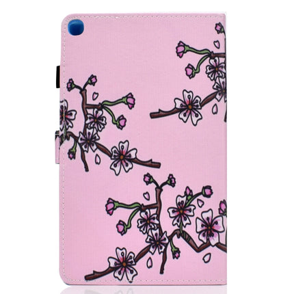 For Galaxy Tab S6 Lite Sewing Thread Horizontal Painted Flat Leather Case with Pen Cover & Anti Skid Strip & Card Slot & Holder(Plum Blossom)-garmade.com