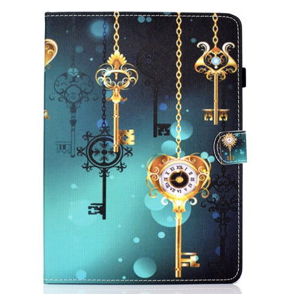 For Galaxy Tab S6 Lite Sewing Thread Horizontal Painted Flat Leather Case with Pen Cover & Anti Skid Strip & Card Slot & Holder(Antique Clock)-garmade.com