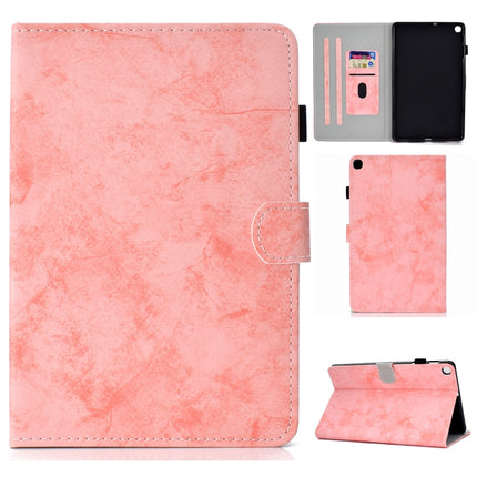 For Galaxy Tab S6 Lite Sewing Thread Horizontal Solid Color Flat Leather Case with Sleep Function & Pen Cover & Anti Skid Strip & Card Slot & Holder(Pink)-garmade.com