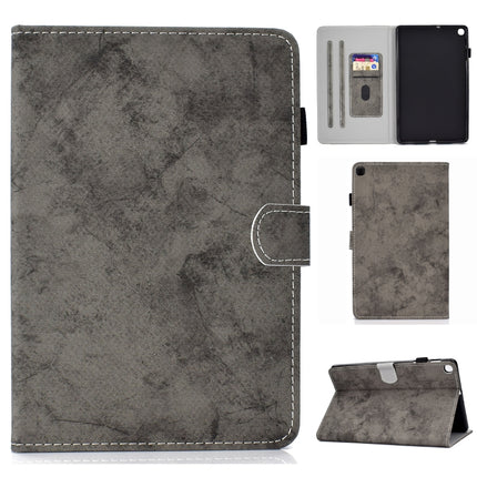 For Galaxy Tab S6 Lite Sewing Thread Horizontal Solid Color Flat Leather Case with Sleep Function & Pen Cover & Anti Skid Strip & Card Slot & Holder(Gray)-garmade.com