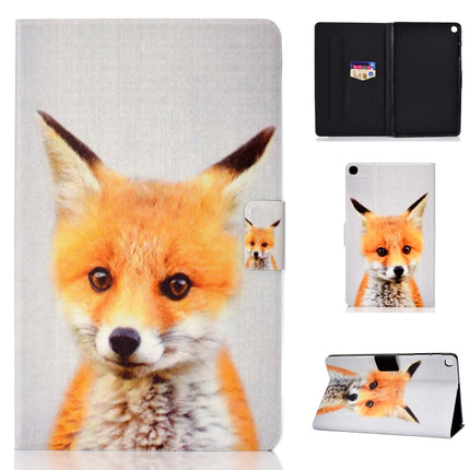 For Galaxy Tab S6 Lite Sewing Thread Horizontal Painted Flat Leather Case with Sleep Function & Pen Cover & Anti Skid Strip & Card Slot & Holder(Fox)-garmade.com
