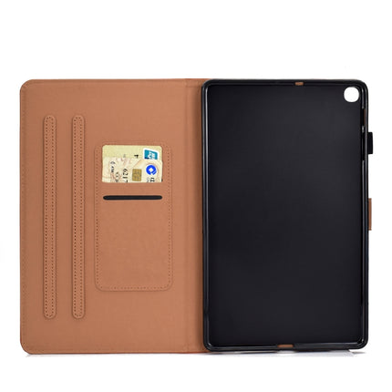 For Galaxy Tab S6 Lite Sewing Thread Horizontal Solid Color Flat Leather Case with Sleep Function & Pen Cover & Anti Skid Strip & Card Slot & Holder(Light Star Brown)-garmade.com