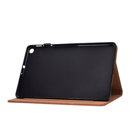 For Galaxy Tab S6 Lite Sewing Thread Horizontal Solid Color Flat Leather Case with Sleep Function & Pen Cover & Anti Skid Strip & Card Slot & Holder(Light Star Black)-garmade.com