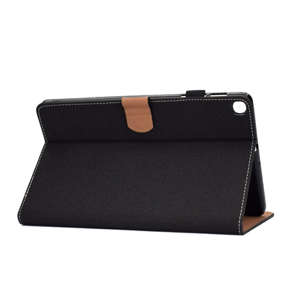 For Galaxy Tab S6 Lite Sewing Thread Horizontal Solid Color Flat Leather Case with Sleep Function & Pen Cover & Anti Skid Strip & Card Slot & Holder(Light Star Black)-garmade.com