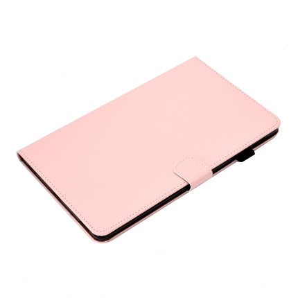 For Galaxy Tab S6 Lite Sewing Thread Horizontal Solid Color Flat Leather Case with Sleep Function & Pen Cover & Anti Skid Strip & Card Slot & Holder(Light Star Pink)-garmade.com