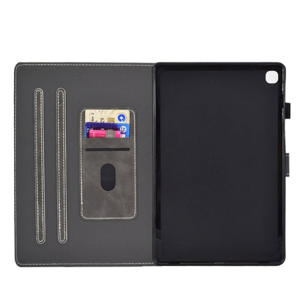 For Galaxy Tab S6 Lite Sewing Thread Horizontal Painted Flat Leather Case with Pen Cover & Anti Skid Strip & Card Slot & Holder(Gray)-garmade.com