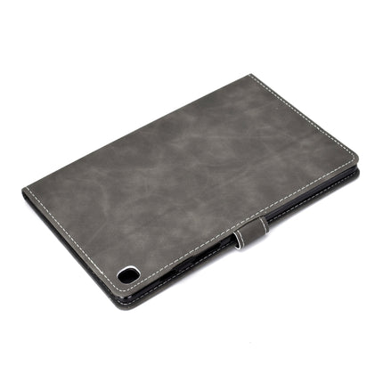 For Galaxy Tab S6 Lite Sewing Thread Horizontal Painted Flat Leather Case with Pen Cover & Anti Skid Strip & Card Slot & Holder(Gray)-garmade.com