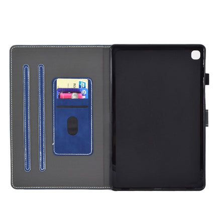 For Galaxy Tab S6 Lite Sewing Thread Horizontal Painted Flat Leather Case with Pen Cover & Anti Skid Strip & Card Slot & Holder(Blue)-garmade.com